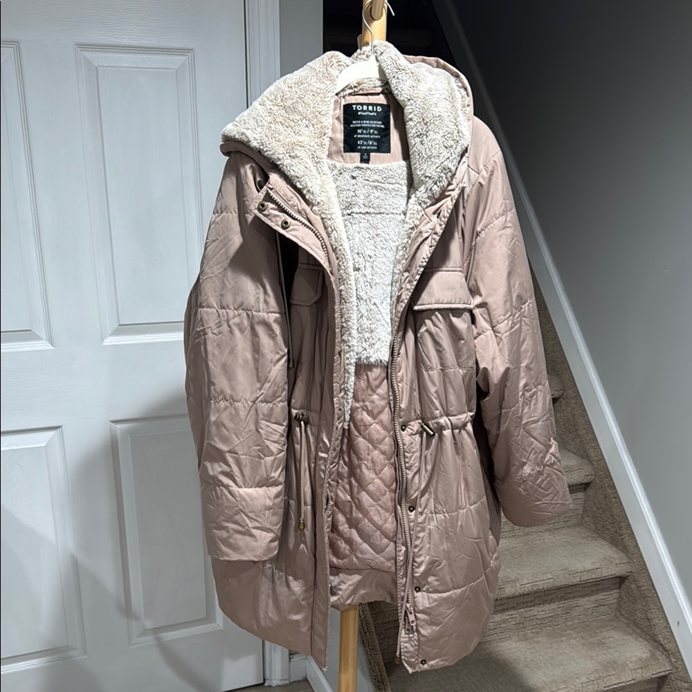 Torrid Women's Quilted Jacket with Faux Fur Lining